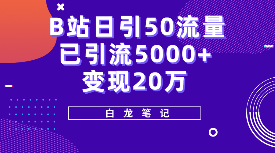 B站日引50+流量，实战已引流5000+变现20万，超级实操课程-颜夕资源网-第16张图片
