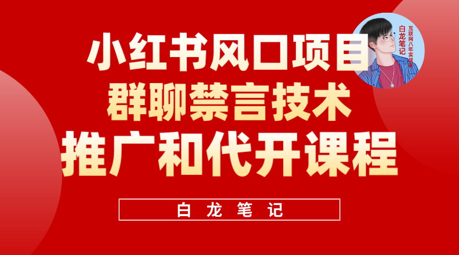小红书风口项目日入300+，小红书群聊禁言技术代开项目，适合新手操作-颜夕资源网-第11张图片