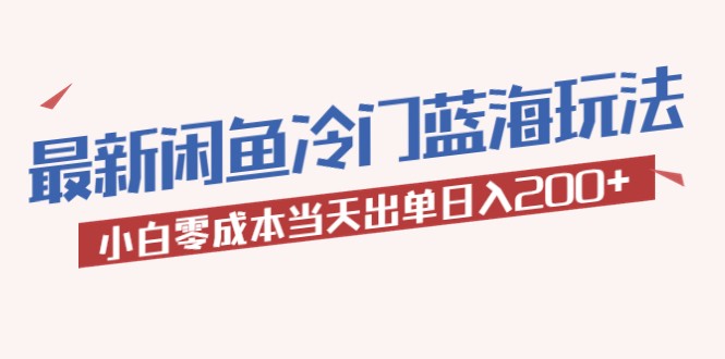 最新闲鱼冷门蓝海玩法，小白零成本当天出单日入200+-颜夕资源网-第11张图片