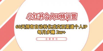 小红书个人IP陪跑营：两个月打造自动转化成交的多渠道个人IP，每月收入2w+（30节）-颜夕资源网-第18张图片