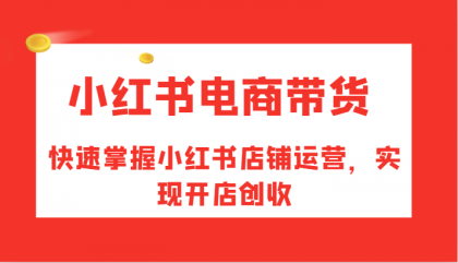 小红书电商带货，快速掌握小红书店铺运营，实现开店创收-颜夕资源网-第18张图片