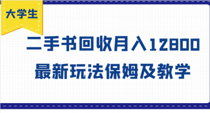 大学生创业风向标，二手书回收月入12800，最新玩法保姆及教学-颜夕资源网-第18张图片