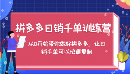 拼多多日销千单训练营，从0开始带你做好拼多多，让日销千单可以快速复制-颜夕资源网-第18张图片