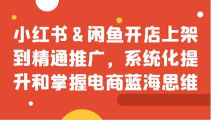 小红书&闲鱼开店上架到精通推广，系统化提升和掌握电商蓝海思维-颜夕资源网-第18张图片