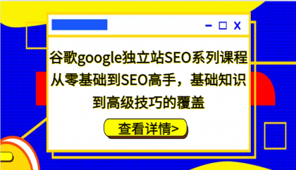 谷歌google独立站SEO系列课程，从零基础到SEO高手，基础知识到高级技巧的覆盖-颜夕资源网-第18张图片